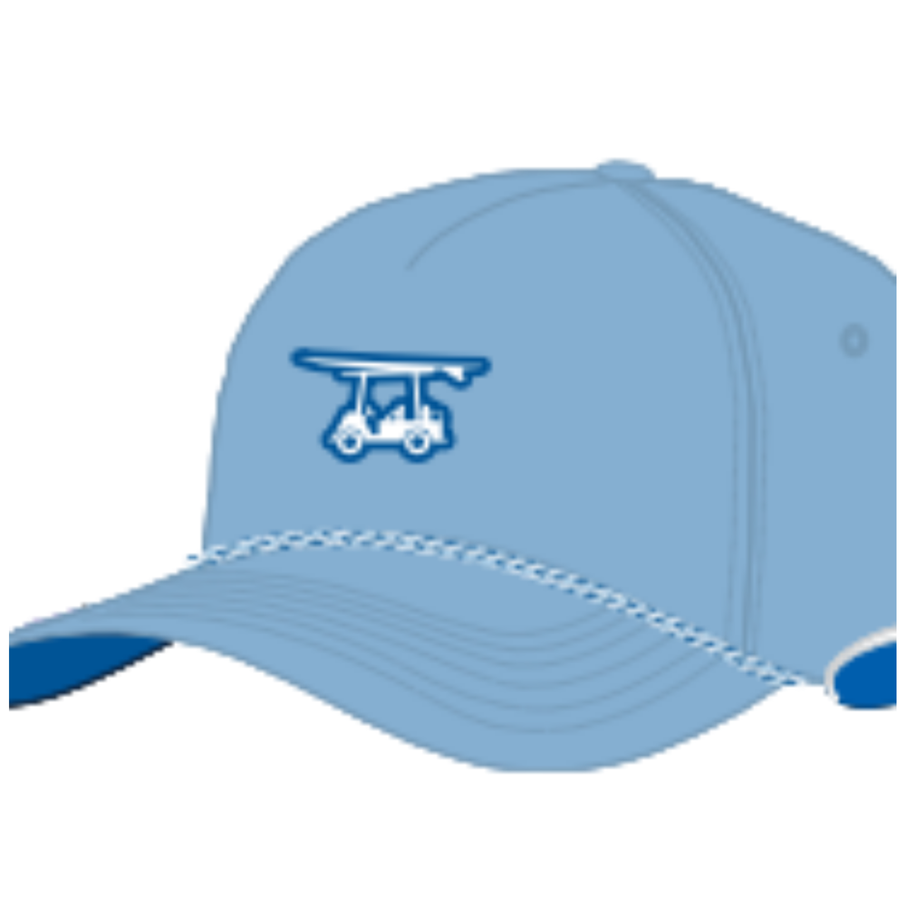 Five Panel Twill Roped Trucker Hat - Light Blue