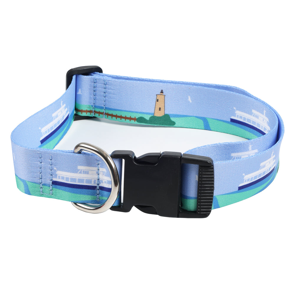 Printed Dog Collar - Ferry & Lighthouse