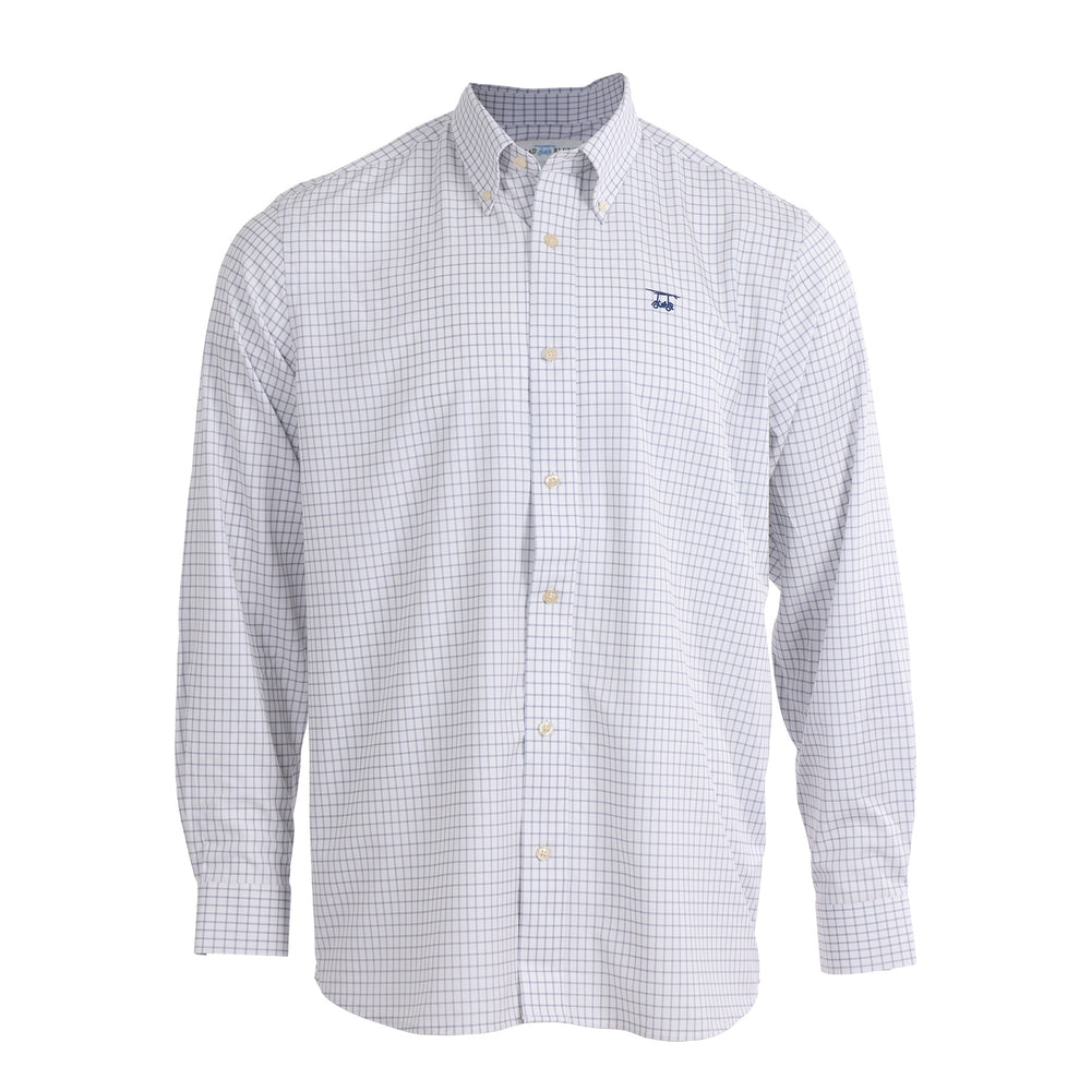 Islander Button Down - White w/ Grey Check