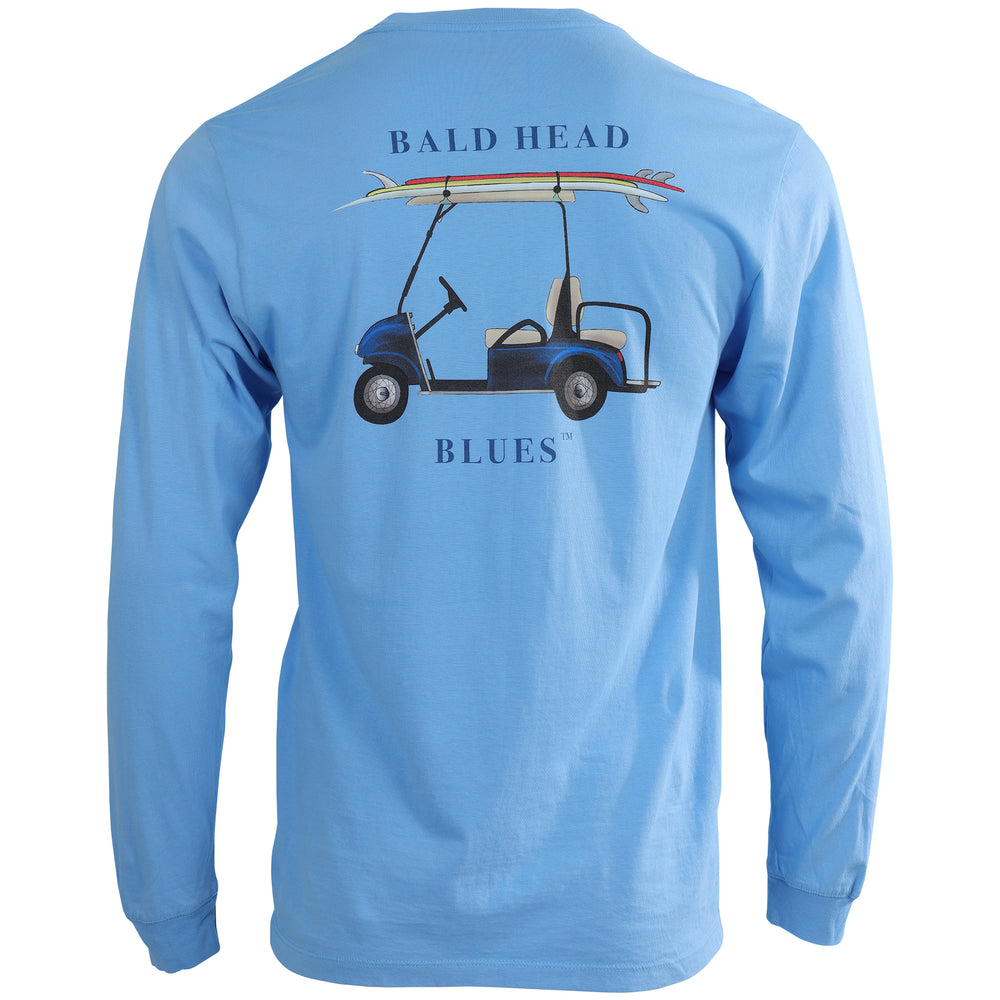 Island Tee - Long Sleeve Golf Cart - Blue