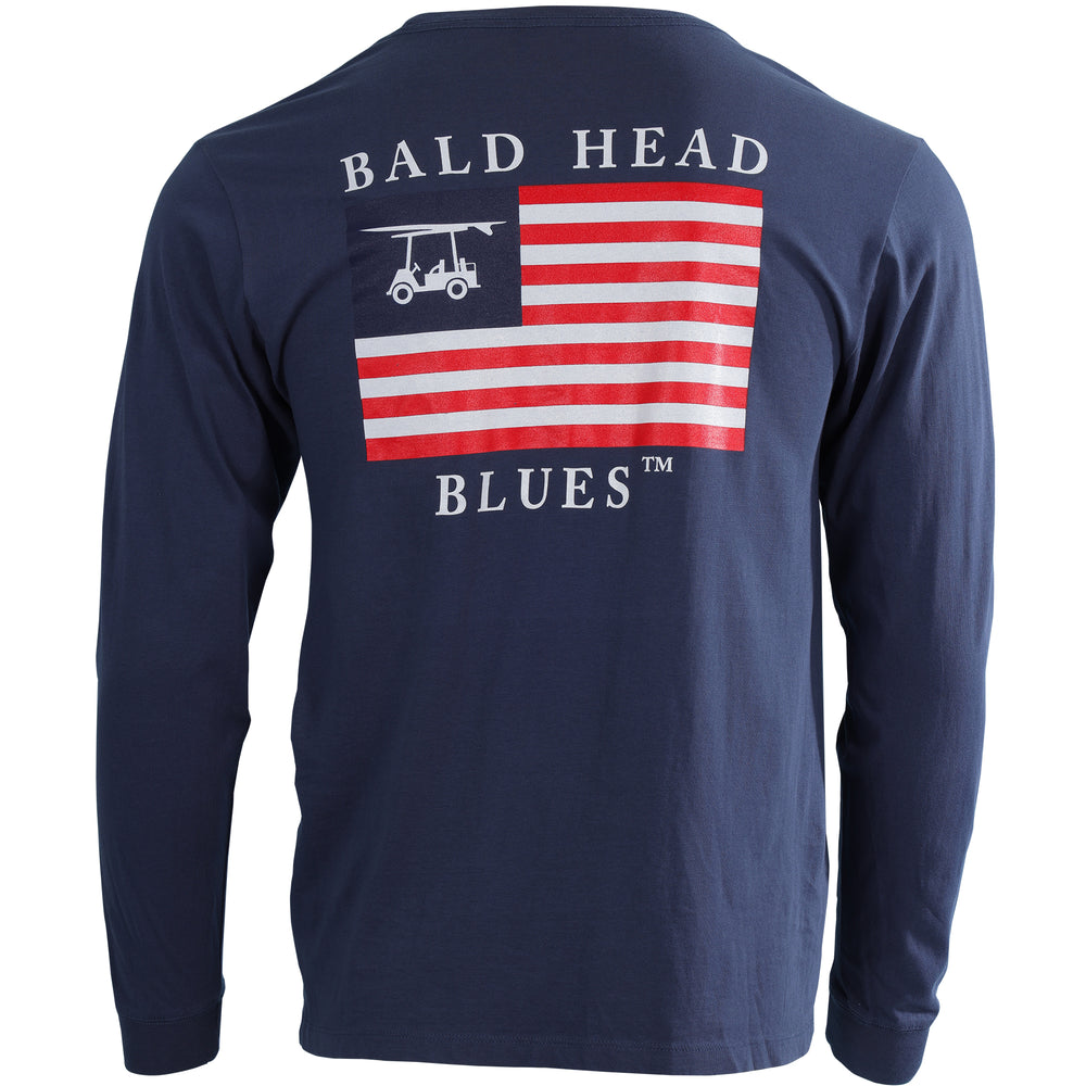 Island Tee - Long Sleeve USA Flag - Navy