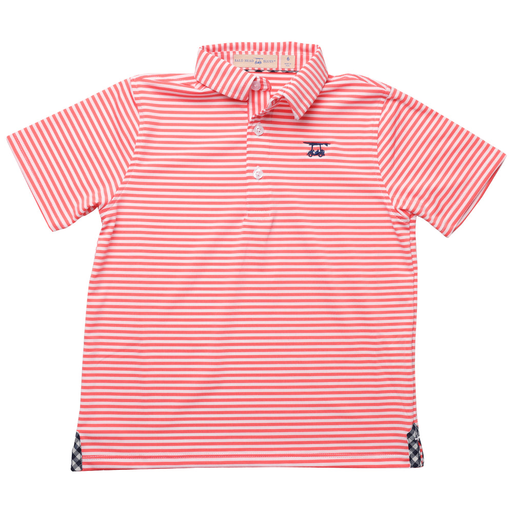 Youth Albatross Polo - Coral / White Stripe
