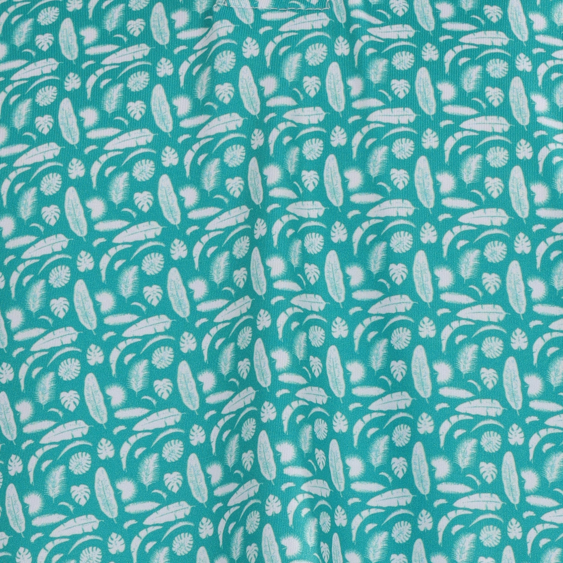 Albatross Polo - Exotic Leaves All-Over Print - White / Lagoon