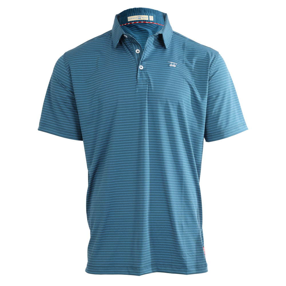 Albatross Polo Azure / Ocean Depth Pinstripe