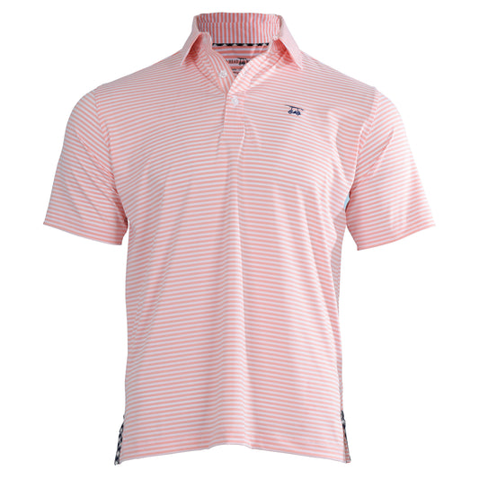 Albatross Polo - Peach / White Stripe