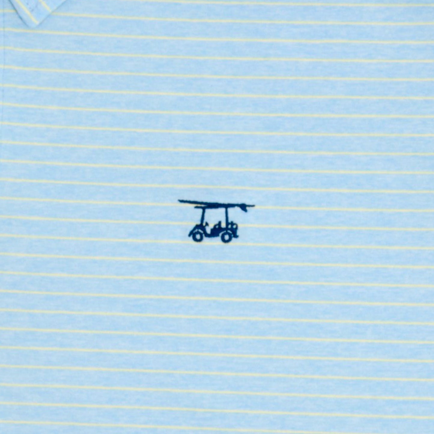 Limited Edition Albatross Polo - Heather Bell / Yellow Pinstripes