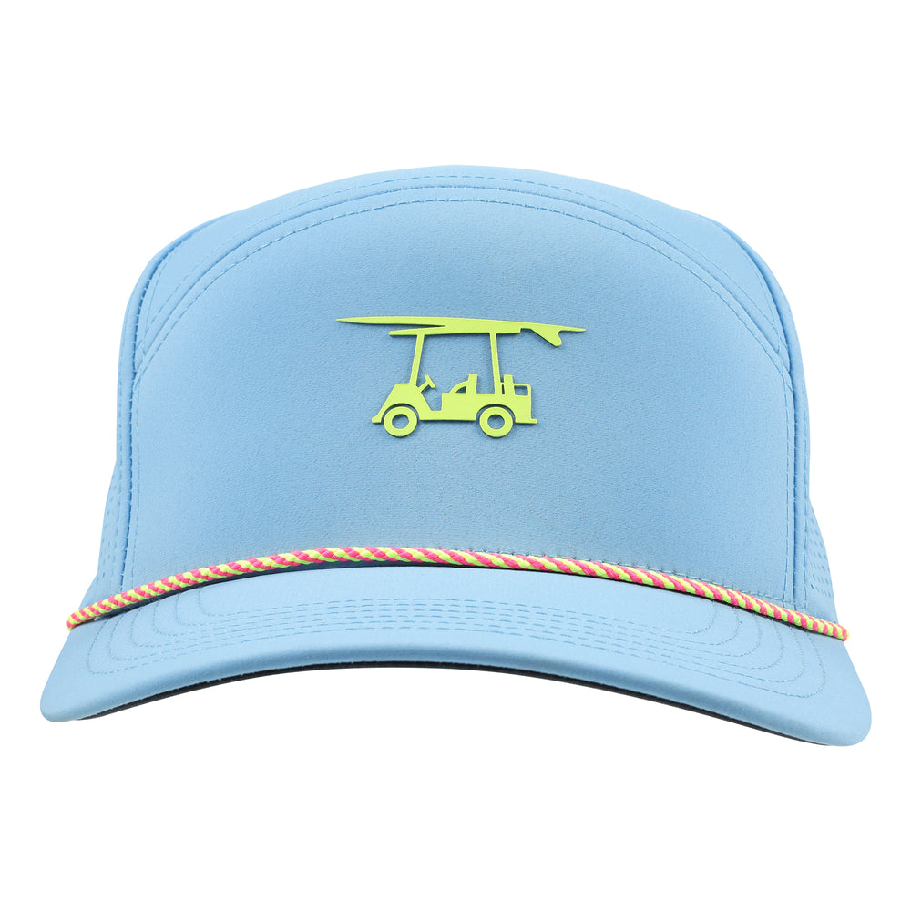 Six Panel Twill Roped Trucker Hat - Alaskan Blue