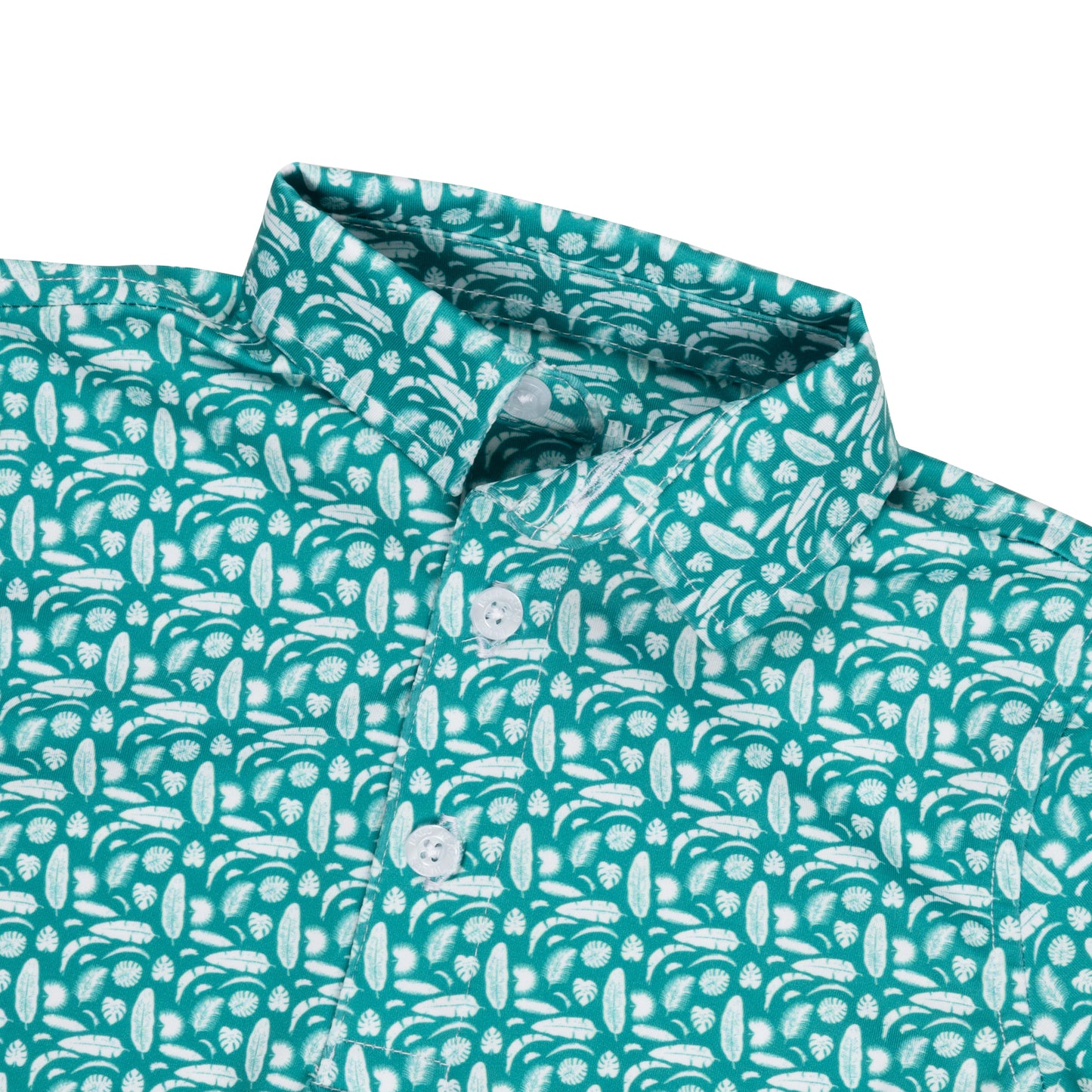 Albatross Youth Polo - Exotic Leaves / White