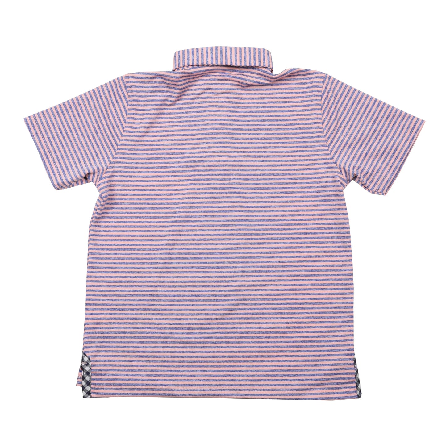 Albatross Youth Polo - Peach w/ Heather Royal Stripes