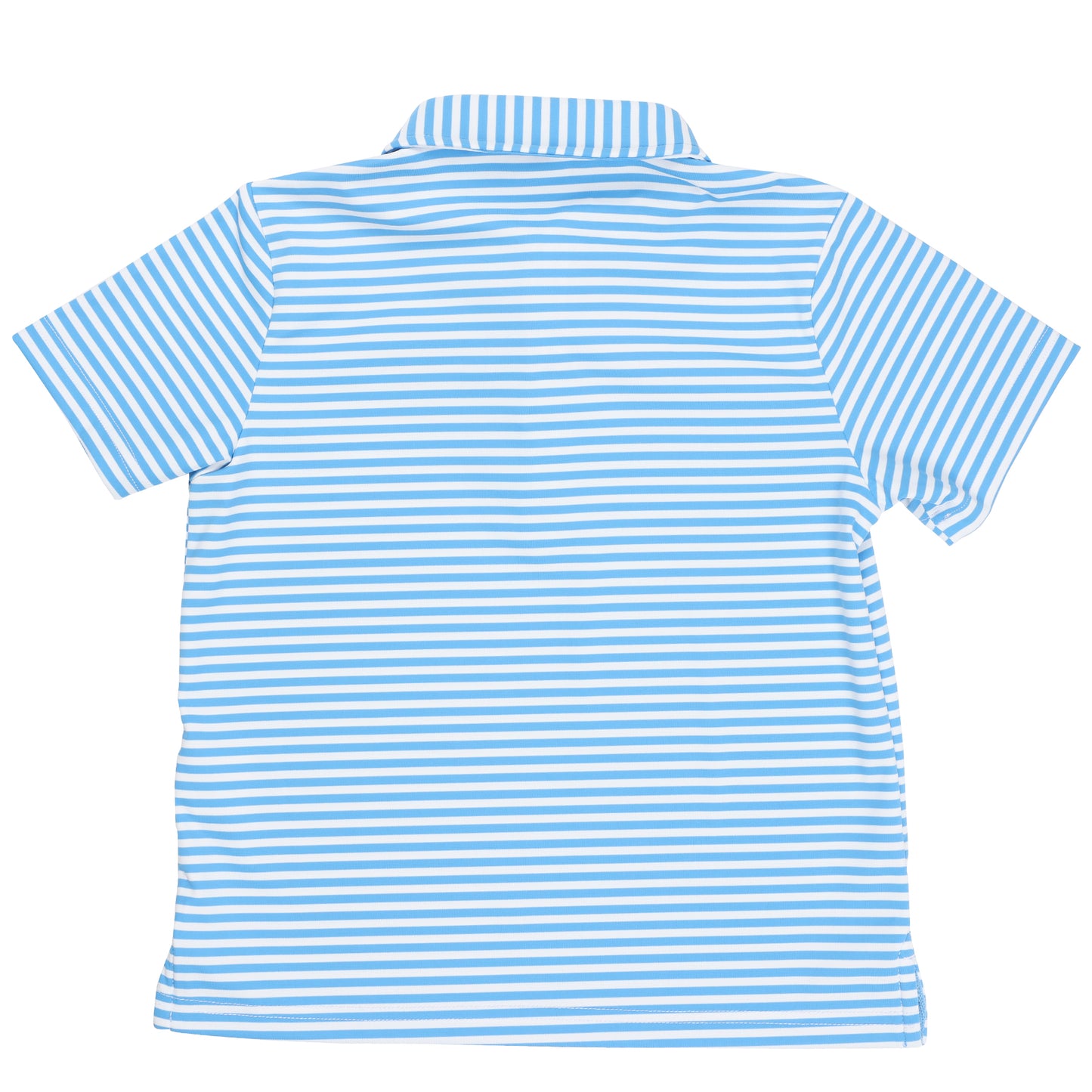 Youth First Class Polo - Azure Blue / White Stripe