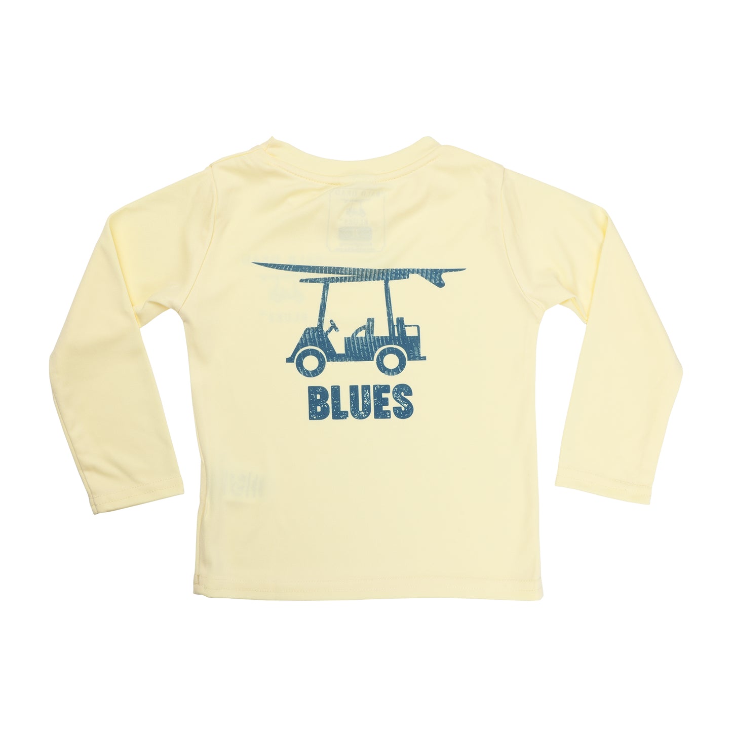 Youth Performance Long Sleeve T-Shirt - Blues Logo - Pale Yellow
