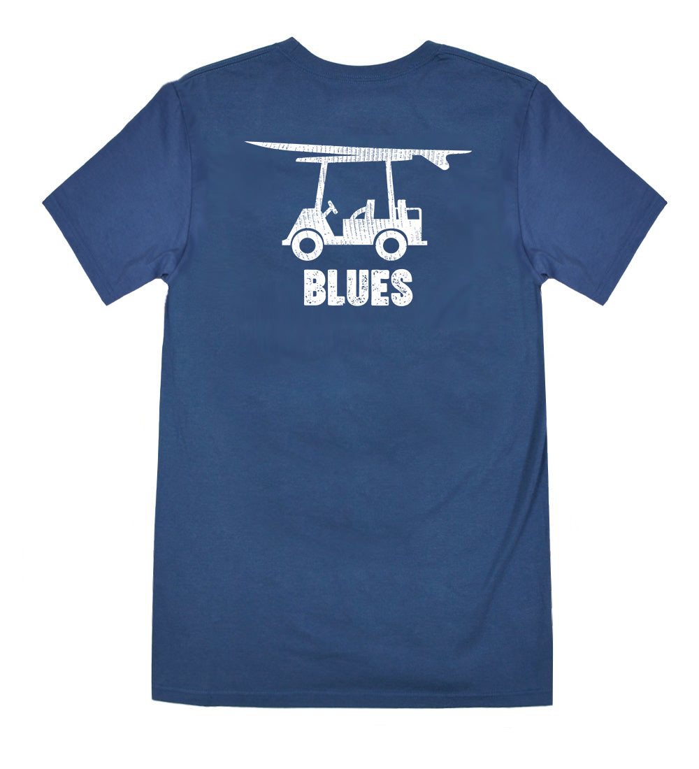 Island Tee - Short Sleeve Blues Logo - Navy