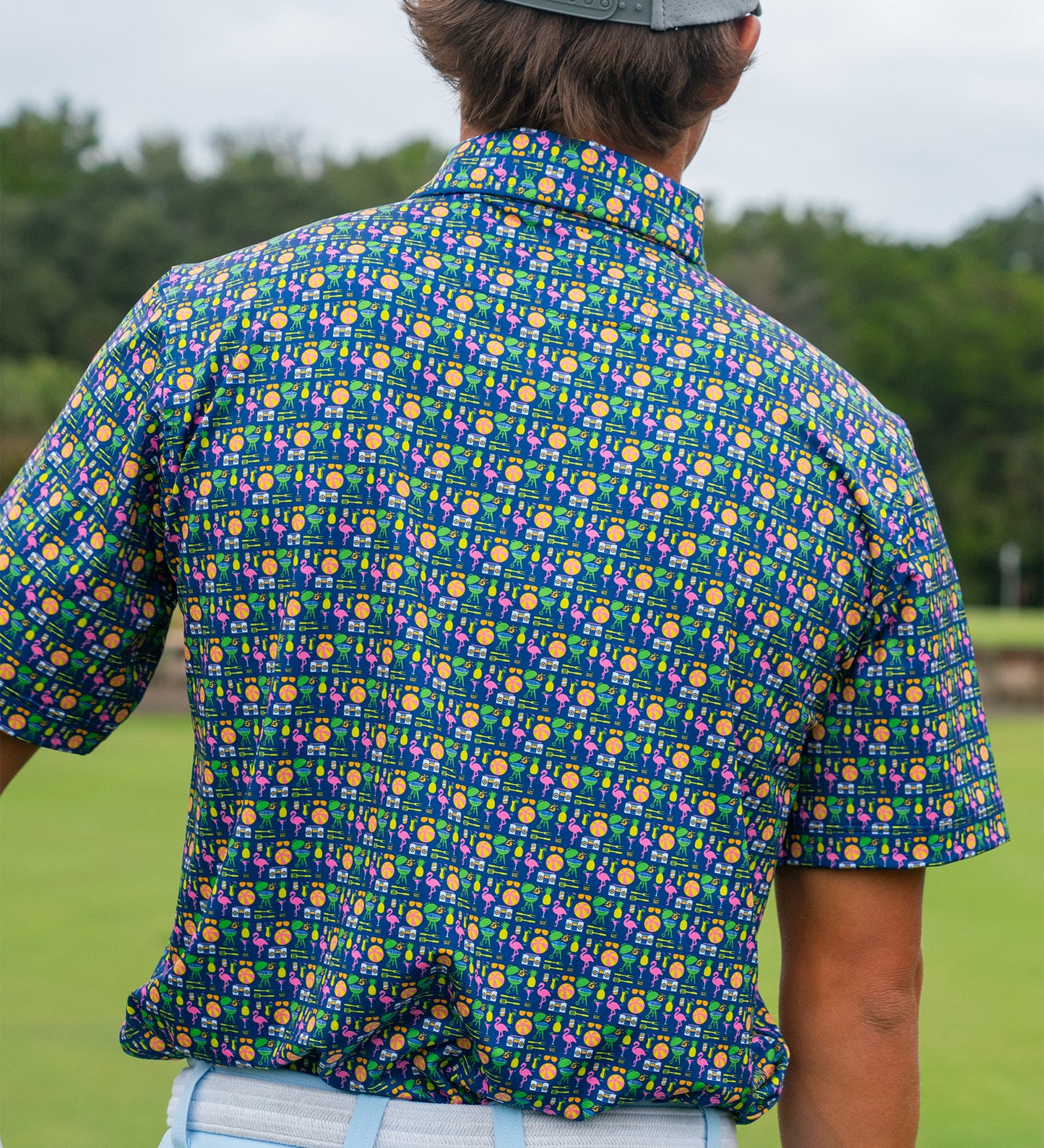 Albatross Polo - Medieval w/ All-Over Pool Party Pattern
