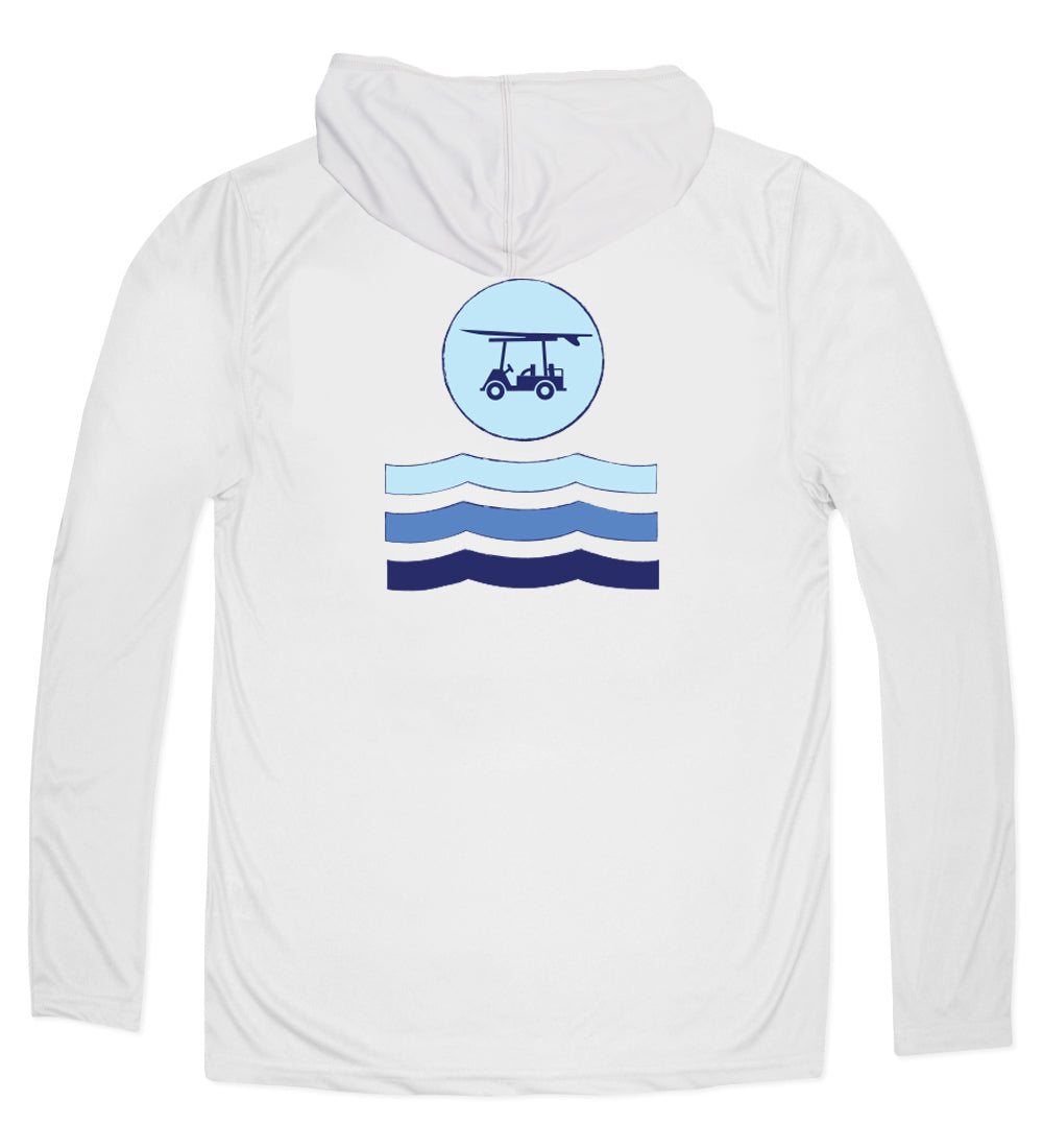 Performance Long Sleeve Circle w/ Waves Hoodie - Pearl Grey