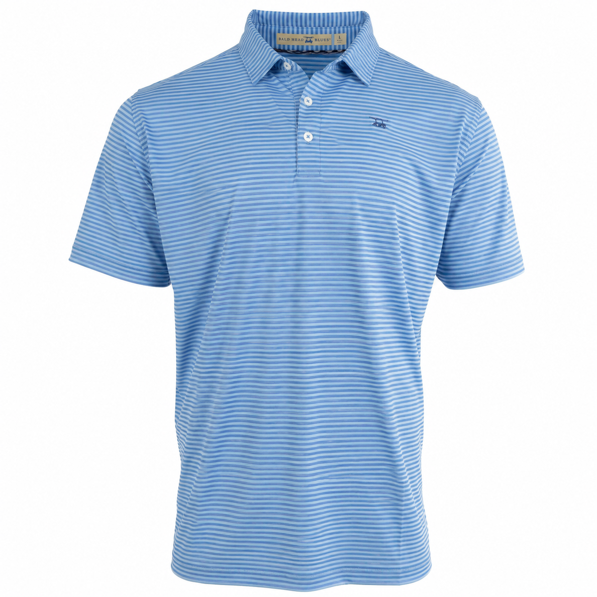 Albatross Polo in Azure Blue Bell Stripe