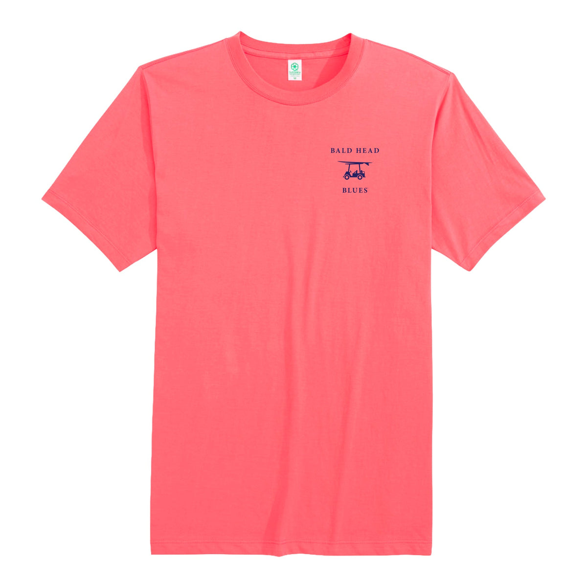Island Tee with golf cart pocket print in Coral