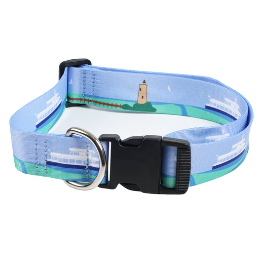 Printed Dog Collar - Ferry & Lighthouse