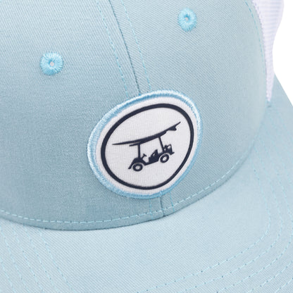 Trucker Hat w/ Circle Logo - Light Blue