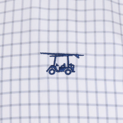 Islander Button Down - White w/ Grey Check