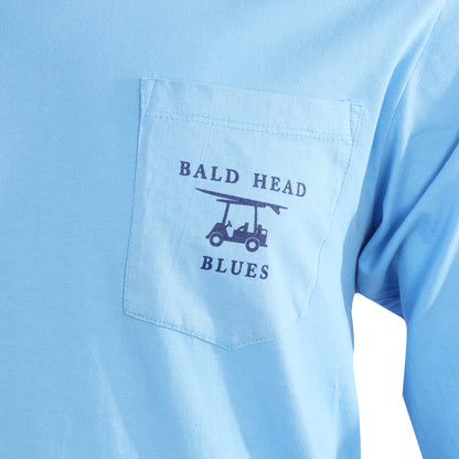 Island Tee - Long Sleeve Blues Logo - Azure Blue
