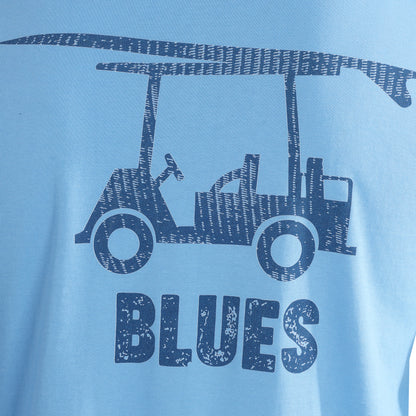 Island Tee - Long Sleeve Blues Logo - Azure Blue
