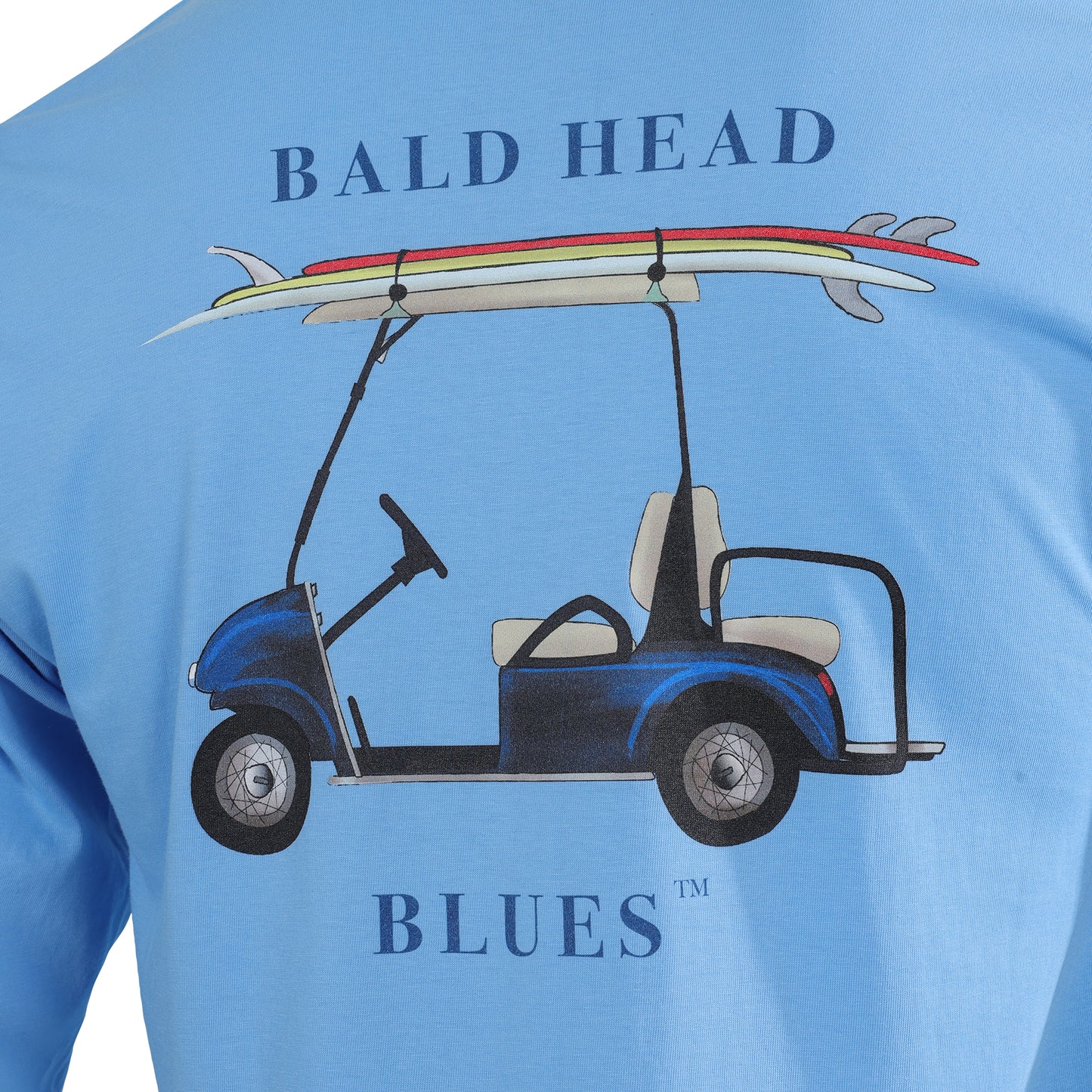 Island Tee - Long Sleeve Golf Cart - Blue