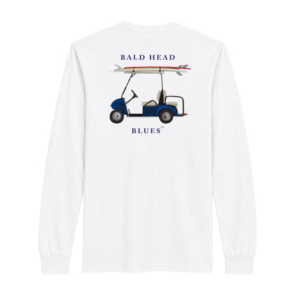 Island Tee - Long Sleeve Golf Cart - White