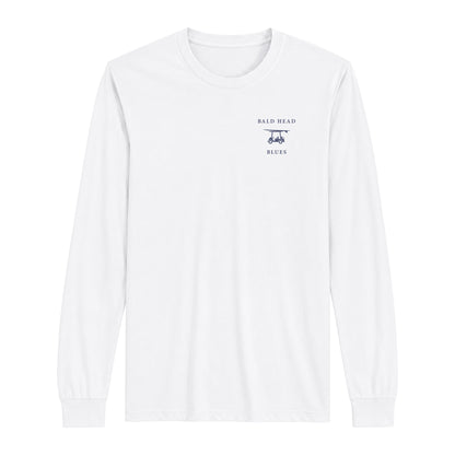 Island Tee - Long Sleeve Golf Cart - White