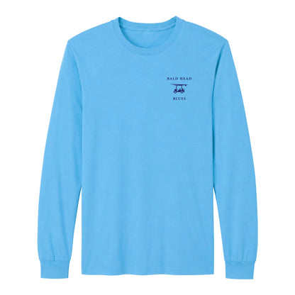 Island Tee - Long Sleeve USA Flag - Azure
