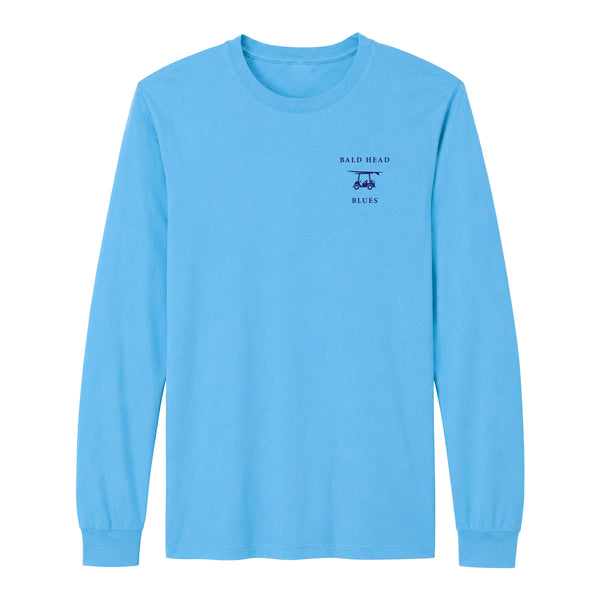 Island Tee - Long Sleeve USA Flag - Azure