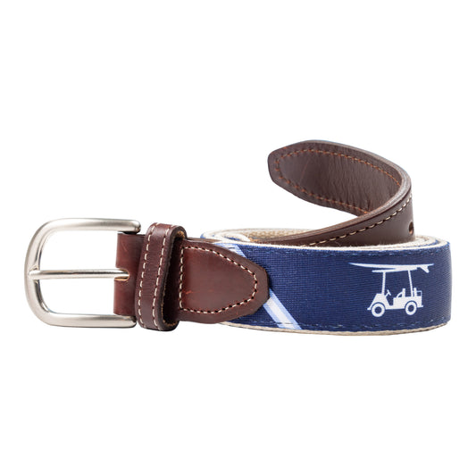 Belt - Golf Cart w/ Diagonal Stripe - Navy