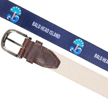 Navy Belt w/ Palm Tree Logo and BHI Text