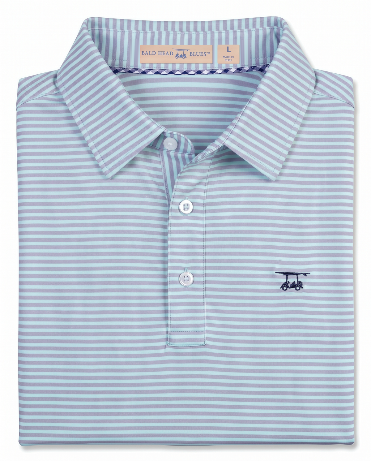 Albatross Polo Aruba/Lavender Feeder Stripe folded