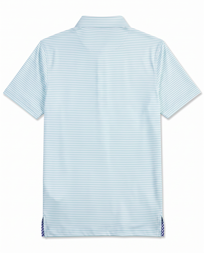 Albatross Polo Feeder Stripe - Aruba/White - Back