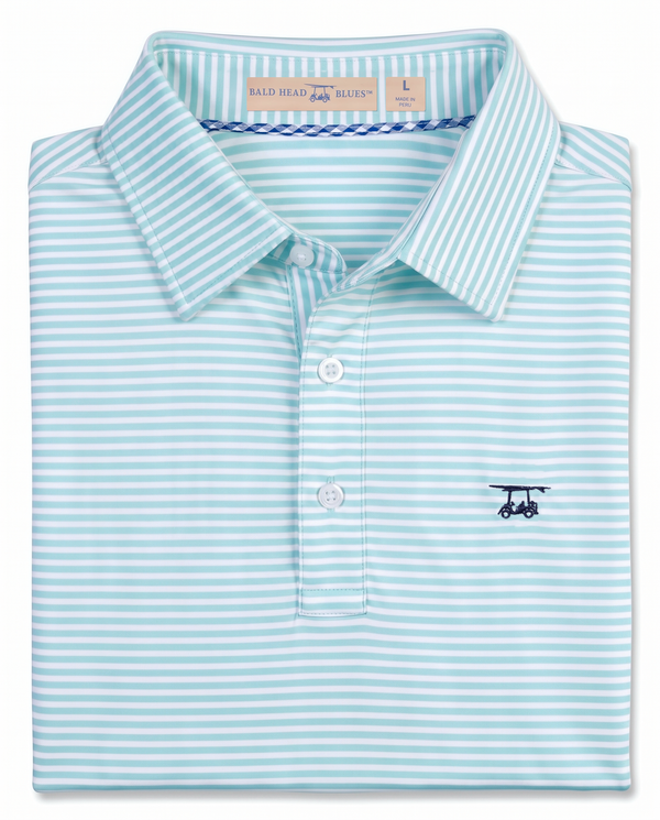 Albatross Polo Aruba/White Feeder Stripe folded