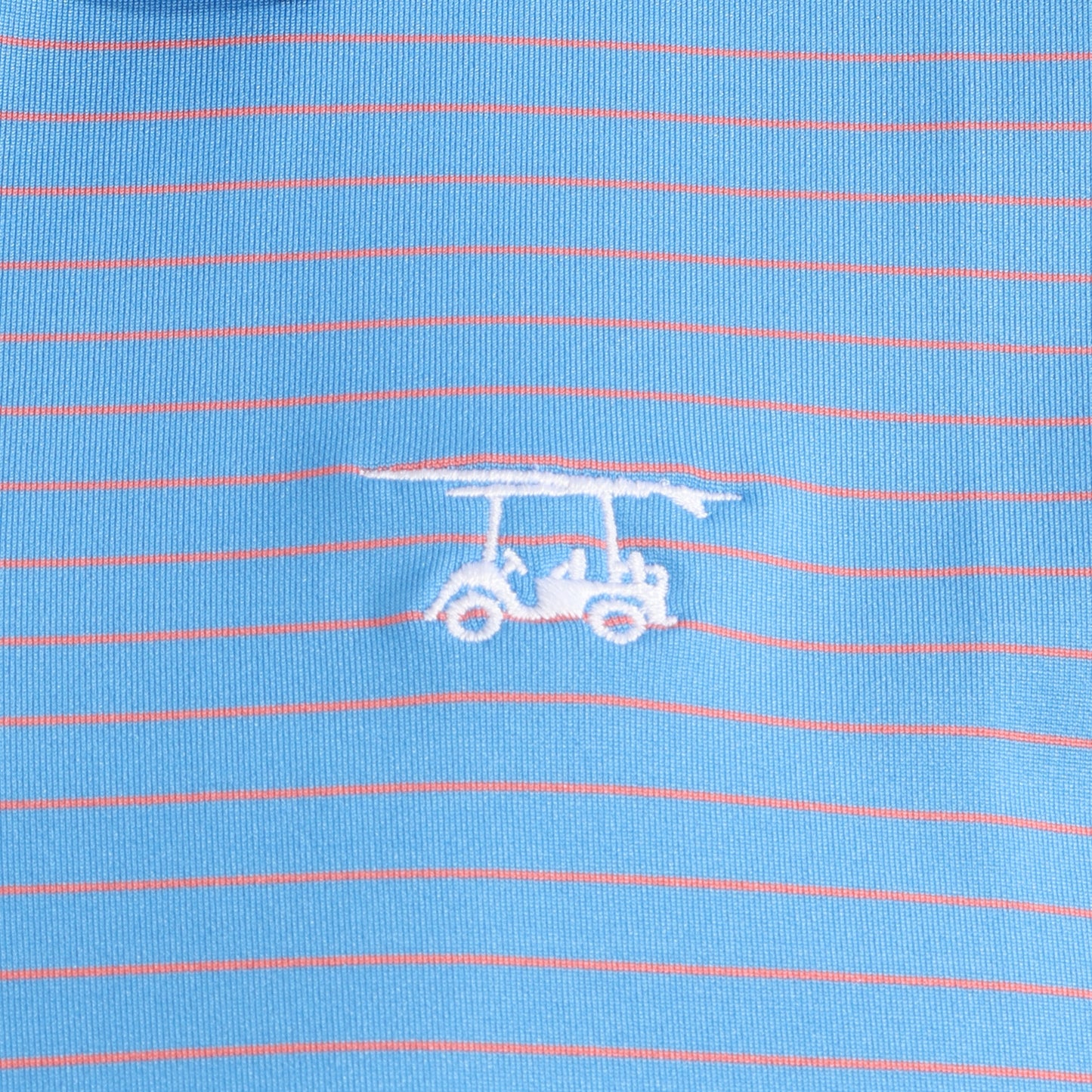Albatross Polo Azure Blue / Coral Pinstripe