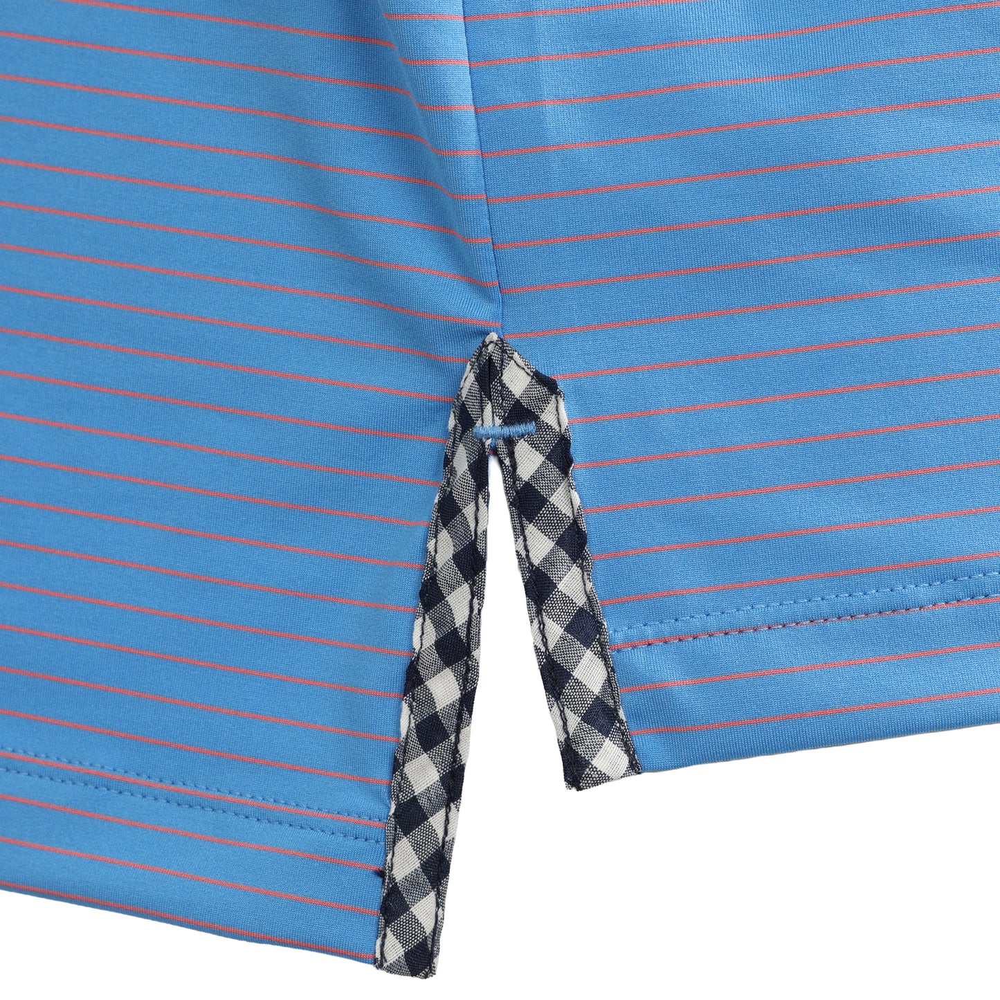 Albatross Polo Azure Blue / Coral Pinstripe