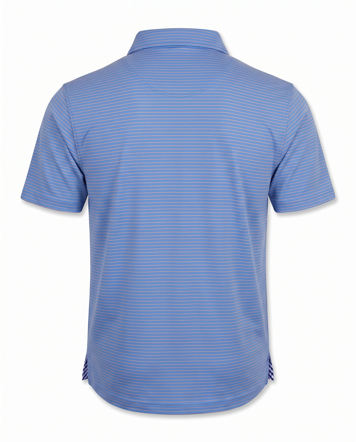 Albatross Polo Coral Azure Pinstripe back