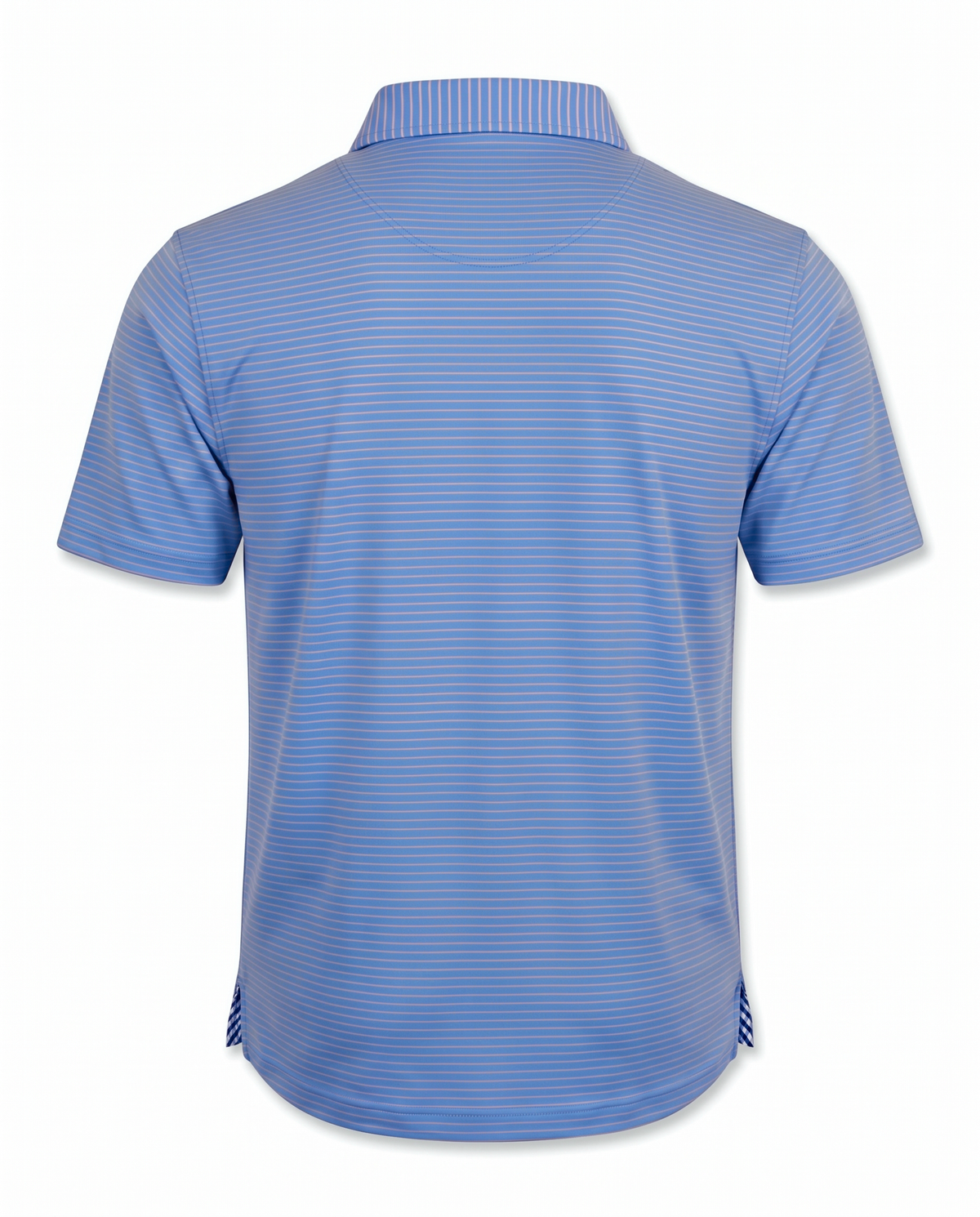 Albatross Polo Coral/Azure Pinstripe back