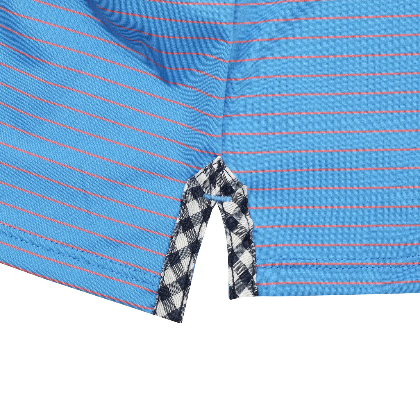 Youth Albatross Polo - Azure Blue / Coral Pinstripe
