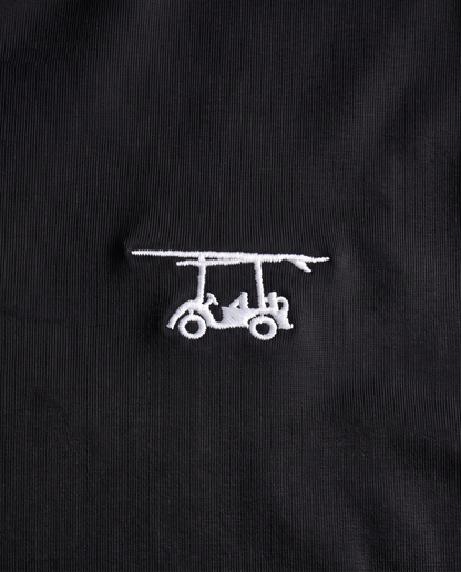 Albatross Polo Black chest logo detail