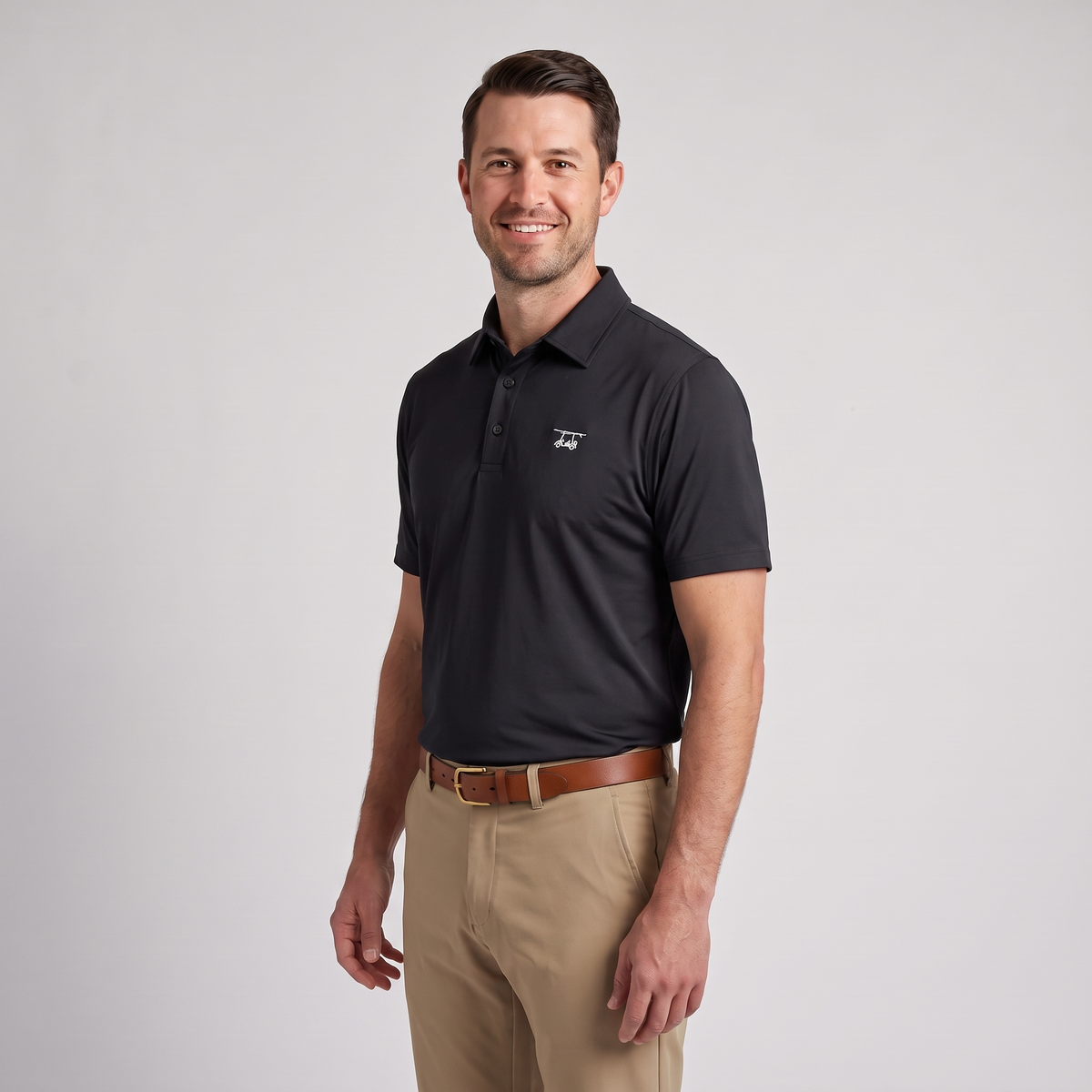 Albatross Polo Black on model angled