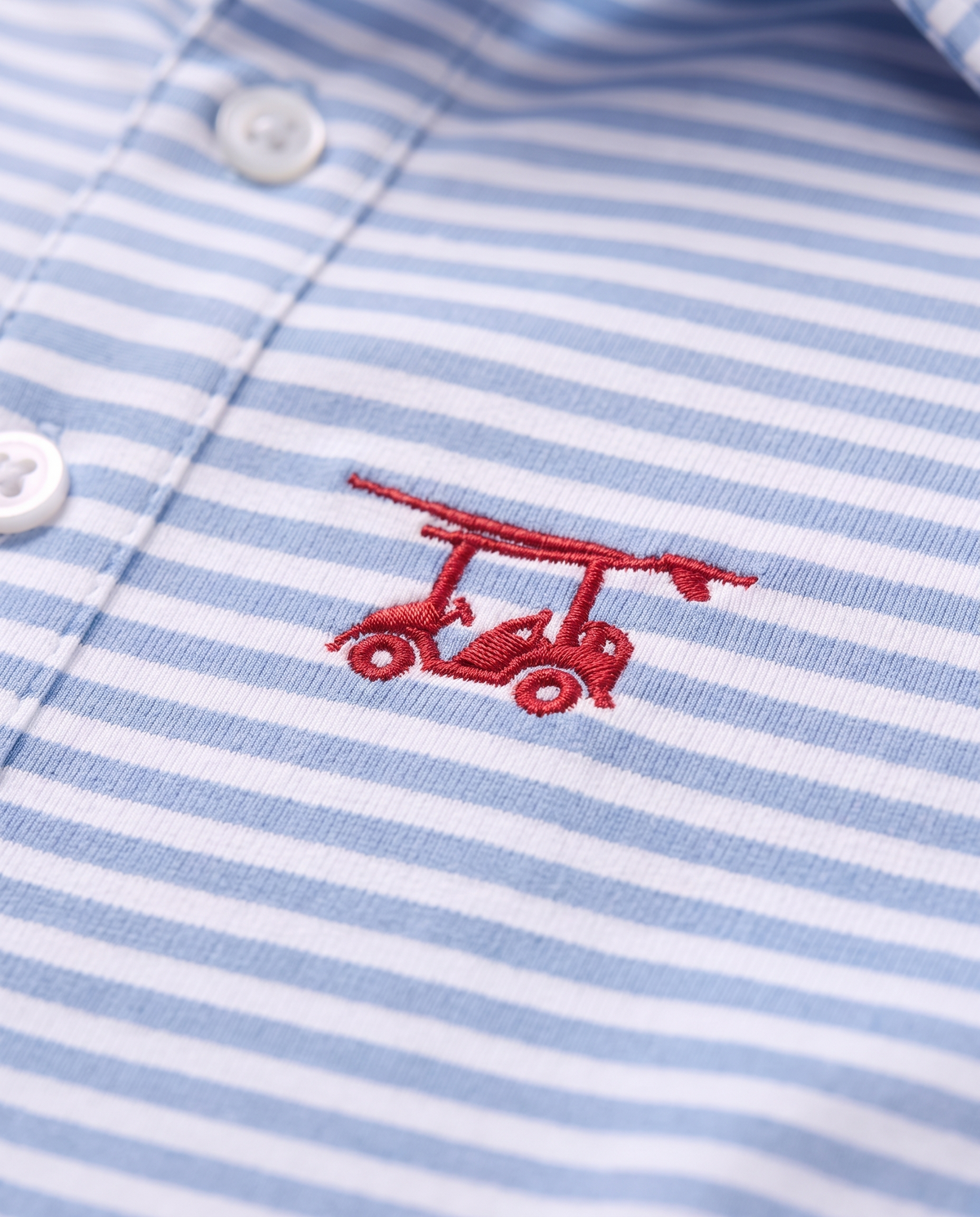 Albatross Polo Feeder Stripe - Bell/White - Logo