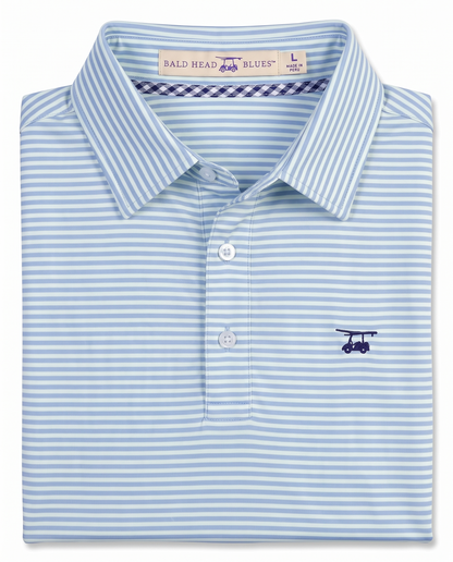 Albatross Polo Feeder Stripe - Bell/Seaglass - Fold