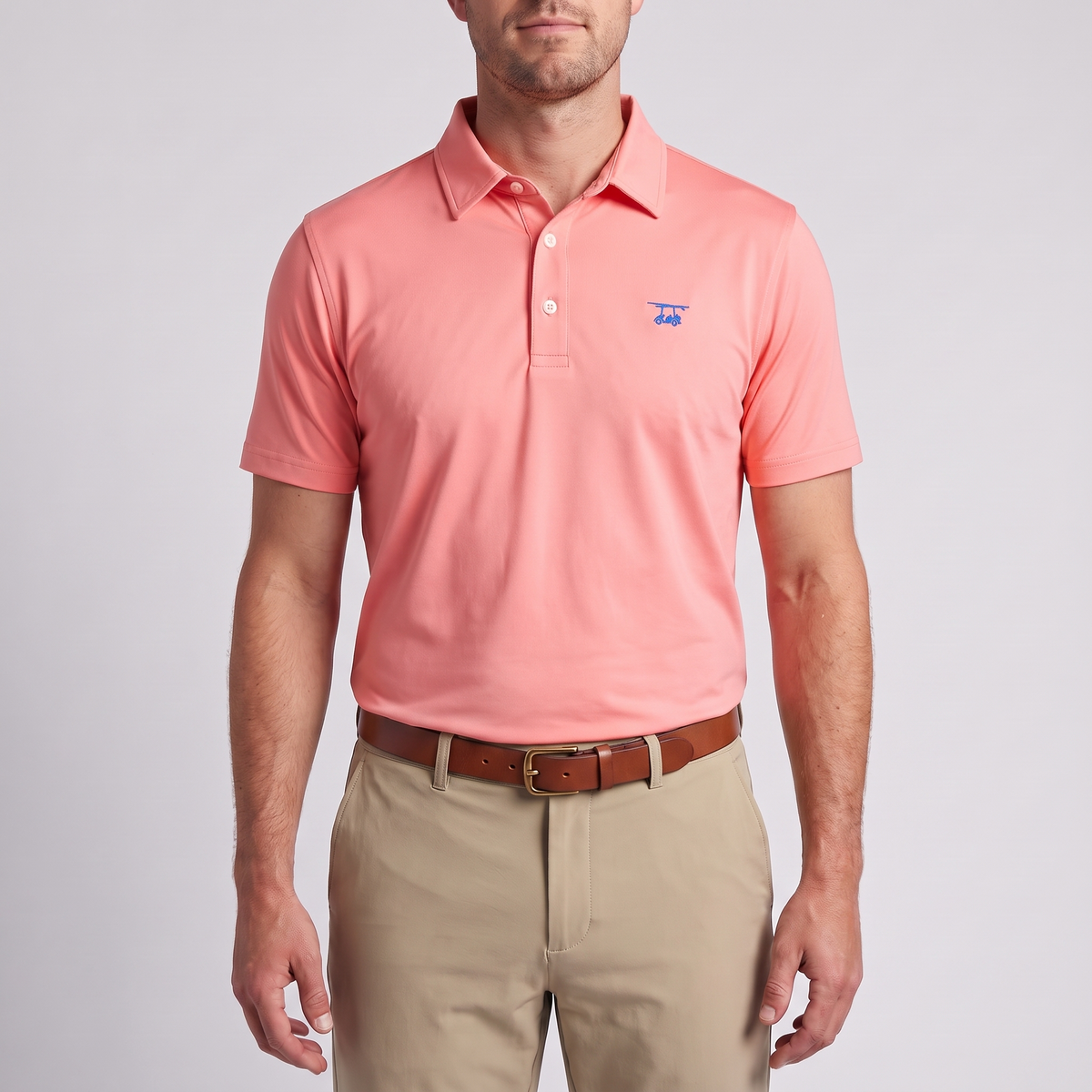 Albatross Polo Coral on model
