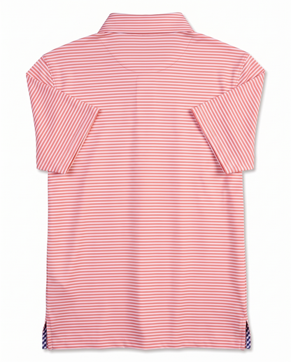 Albatross Polo Feeder Stripe - Coral/White - Back