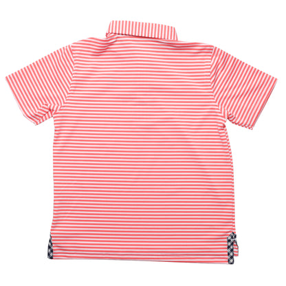 Youth Albatross Polo - Coral / White Stripe