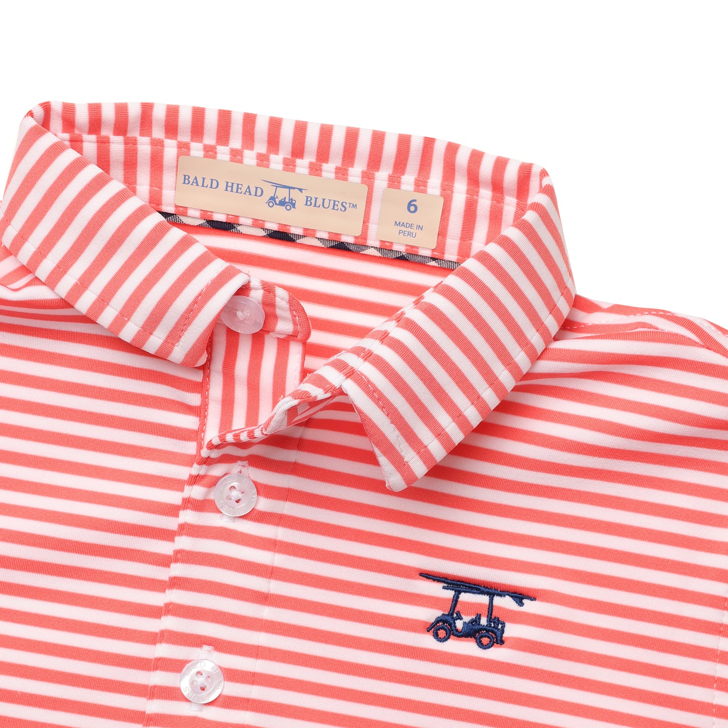 Youth Albatross Polo - Coral / White Stripe