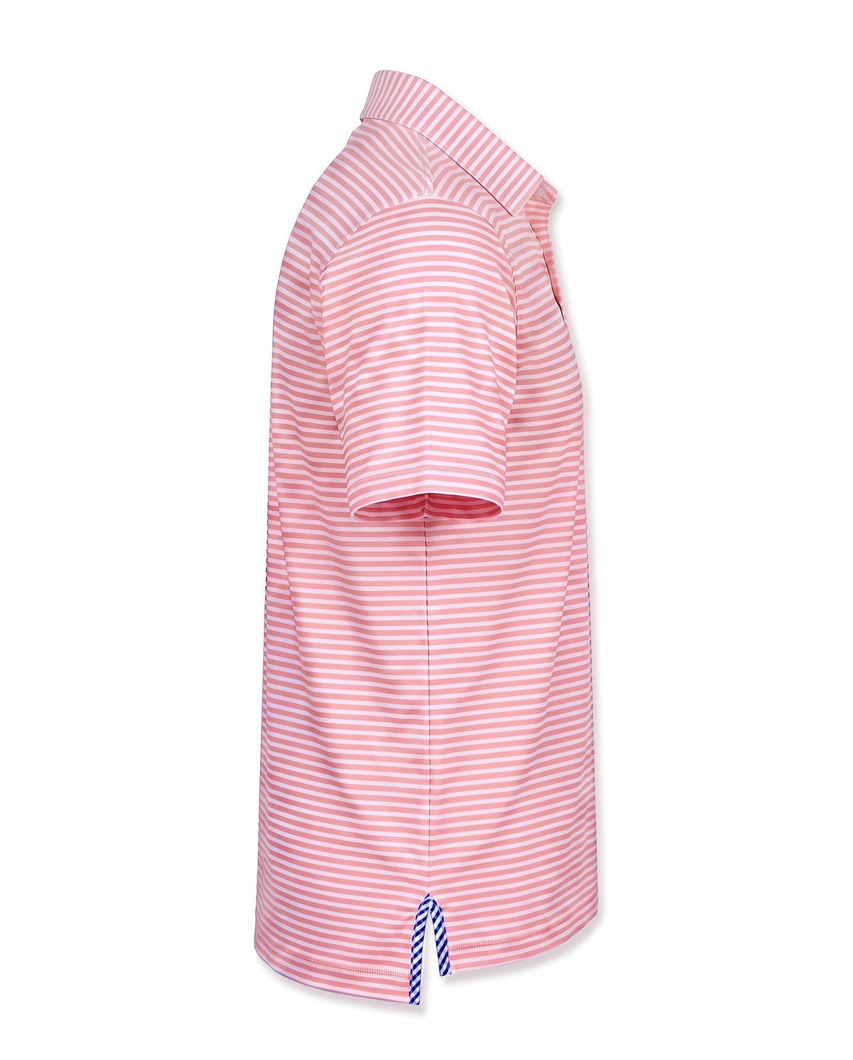 Albatross Polo Coral/White Feeder Stripe side
