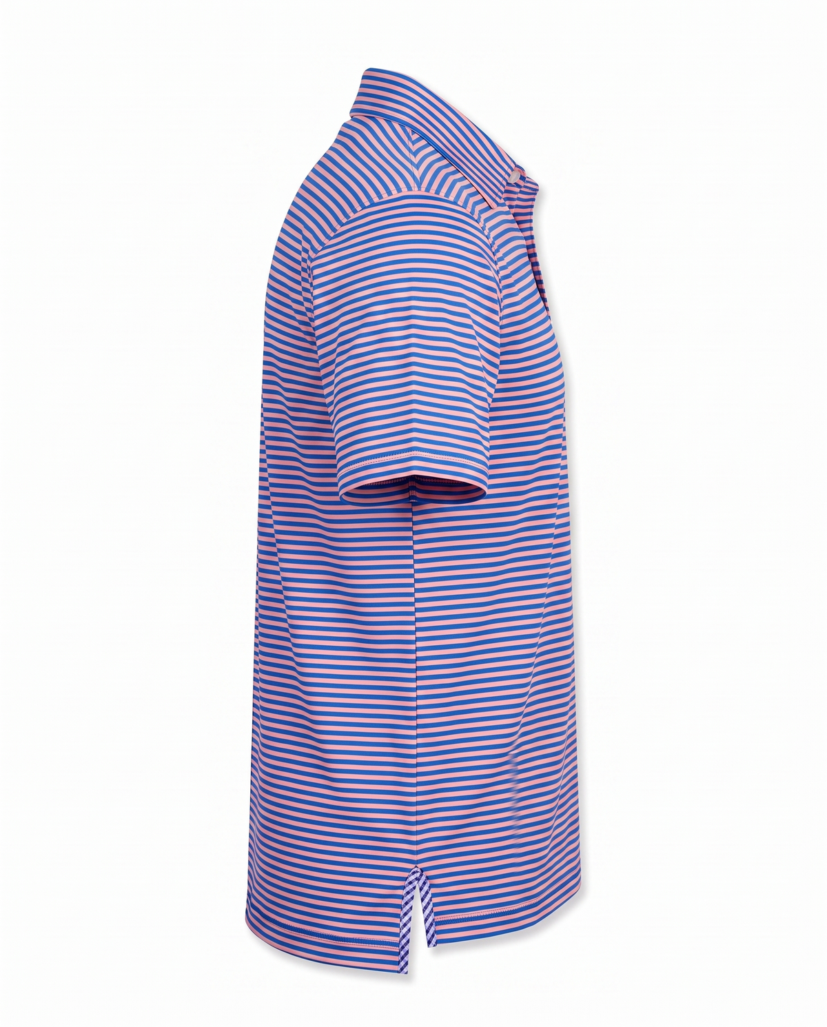 Albatross Polo Feeder Stripe - Electric Blue/Peach - Side